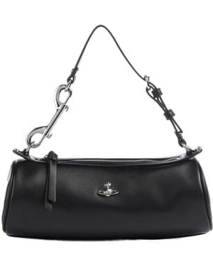 Vivienne Westwood Cindy Cylinder Smooth Shoulder Bag - Black
