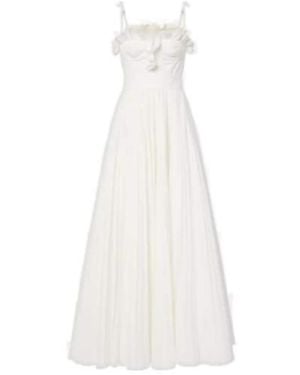 Giambattista Valli Ruffled Cotton Maxi Dress - White