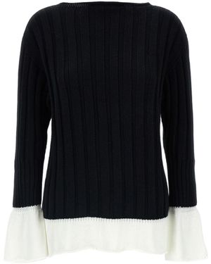 Issey Miyake Behind The Scenes Flounced Edge Jumper - Black