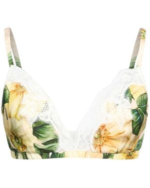 Dolce & Gabbana Floral Triangle Bra - Metallic