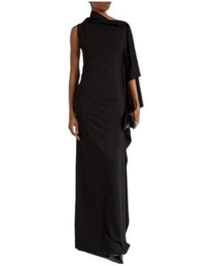 Sportmax Asymmetric Maxi Dress - Black