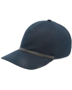 Brunello Cucinelli Monili-Embellished Baseball Cap - Blue