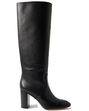 Loeffler Randall Solid Colour Leather Knee Boots - Black