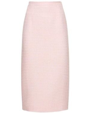 Alessandra Rich Sequined Tweed Medium-Length Skirt - Pink