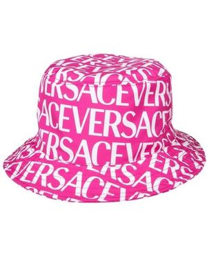 Versace Logo-Print Bucket Hat - Pink