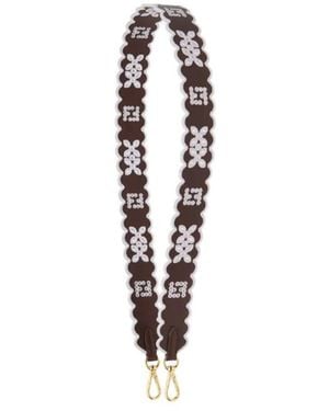 Fendi Strap You Mahogany Leather Shoulder Strap - White