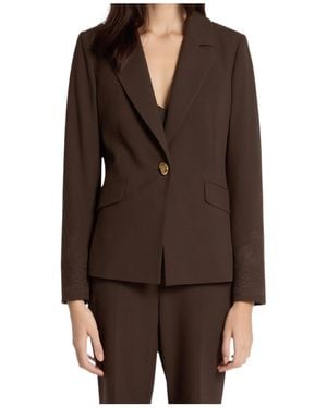 Marella Single-Breasted Blazer - Brown