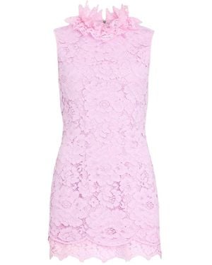 Patou Floral High-Neck Mini Dress - Pink