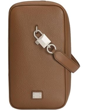 Dolce & Gabbana Lock Handbag - Brown
