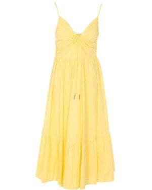 MICHAEL Michael Kors Ruched Midi Dress - Yellow