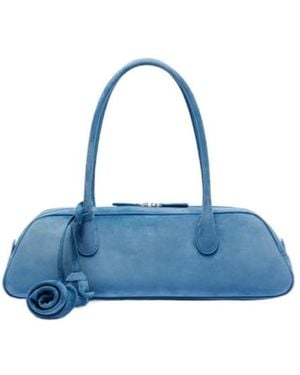 Magda Butrym Brigitte Trapeze Suede Shoulder Bag - Blue