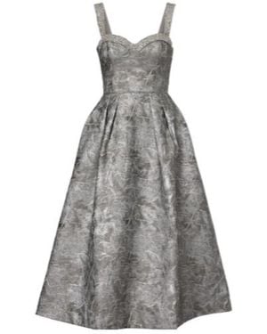 Rebecca Vallance Sterling Metallic-Effect Jacquard Gown - Grey