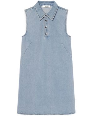 FRAME Pointed Collar Denim Dress - Blue