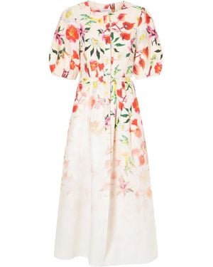 Gabriela Hearst Short-Sleeved Dress - White