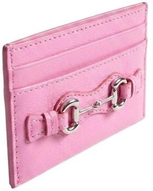 Gucci Card Case With Horsebit - Pink