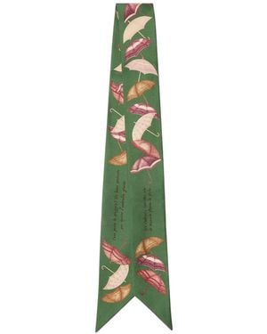 Loro Piana Ombrelli Belli, Belli! Striped Scarf - Green