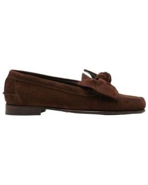 Hereu Round-Toe Loafers - Brown