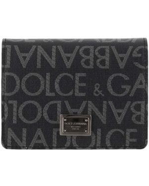 Dolce & Gabbana Logo Jacquard Card Holder - Black