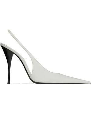 Saint Laurent Open-Toe High-Heeled Sandals - White