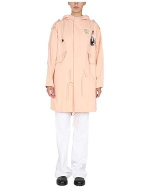 Raf Simons Photograph-Print Hooded Coat - White