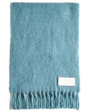 Ami Paris Fringed Scarf - Blue