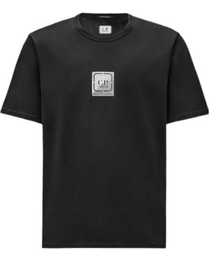 C.P. Company Metropolis Series Mercerized Jersey Short Sleeve Crewneck Architecture Graphic T-Shirt - Black