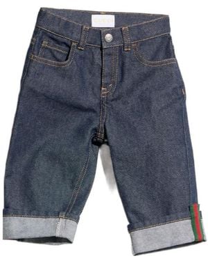 Gucci Baby Denim Pants With Web - Blue
