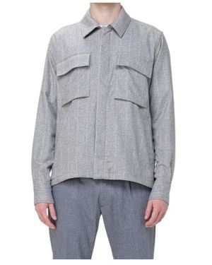 Eleventy Striped Pocket Shirt - Grey