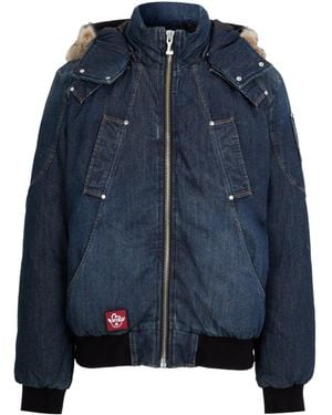 Moose Knuckles Denim Quilted Jacket - Blue