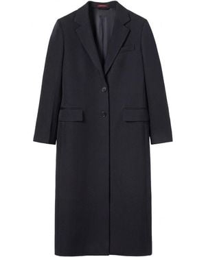 Gucci Collared Button-Up Long Coat - Blue