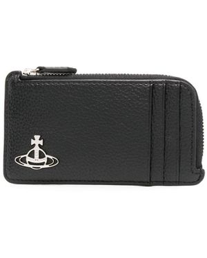 Vivienne Westwood Orb-Plaque Zipped Card Holder - Black