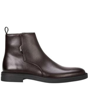 BOSS Round Toe Ankle Boots - Brown