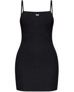 DIESEL D-Hopy-D Logo Patch Short Slip Dress - Black