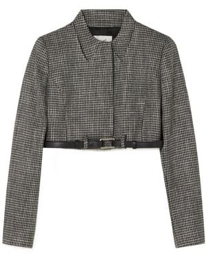 Coperni Short Checked Casual Coat - Grey
