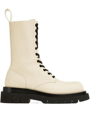 Bottega Veneta Lug Leather Boots - Natural