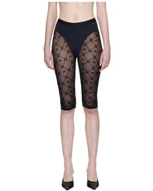 Marine Serre Moon Diamant Slim Fit Shorts - Black