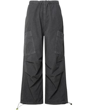 Barrow Paneled Cotton Wide-Leg Pants - Gray