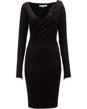 JW Anderson Jw Anderson V-Neck Ruched Midi Dress - Black
