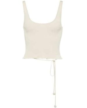 Altuzarra Maia Ribbed-Kit Crop Top - White