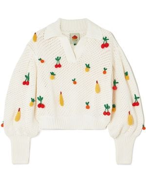 FARM Rio Hollow Knitted Sweater - White