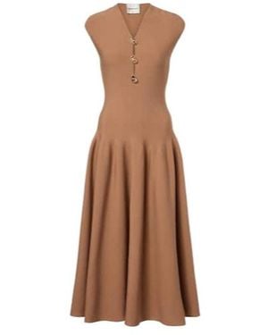 Roland Mouret Embellished Midi Dress - Brown