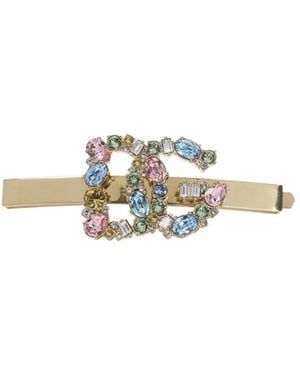 Dolce & Gabbana Dg Embellished Hair Clip - White
