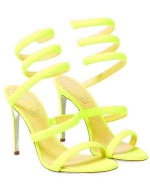 Rene Caovilla Cleo Leather Sandals - Yellow