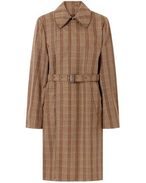 Wales Bonner Linear Belted Checked Wool-Canvas Coat - Brown