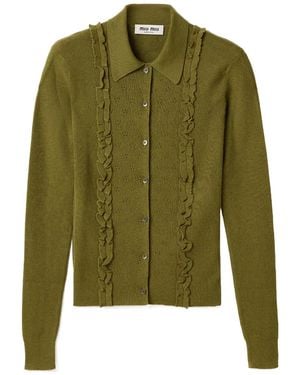 Miu Miu Cashmere And Silk Cardigan - Green