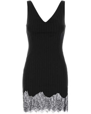 ANDAMANE Striped Sleeveless Dress - Black