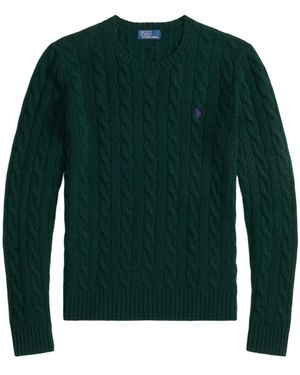 Polo Ralph Lauren Cable-Knit V-Neck Jumper - Green