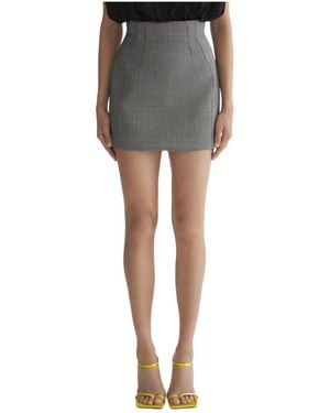Mugler Checked Skirt - Gray