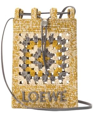 Loewe Embroidered-Logo Cross Body Bag - Metallic