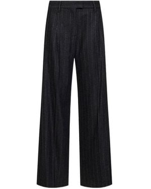 Brunello Cucinelli Pinstriped Straight-Leg Pants - Black